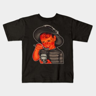 Creepy Bean Boy Devours Human Souls Kids T-Shirt